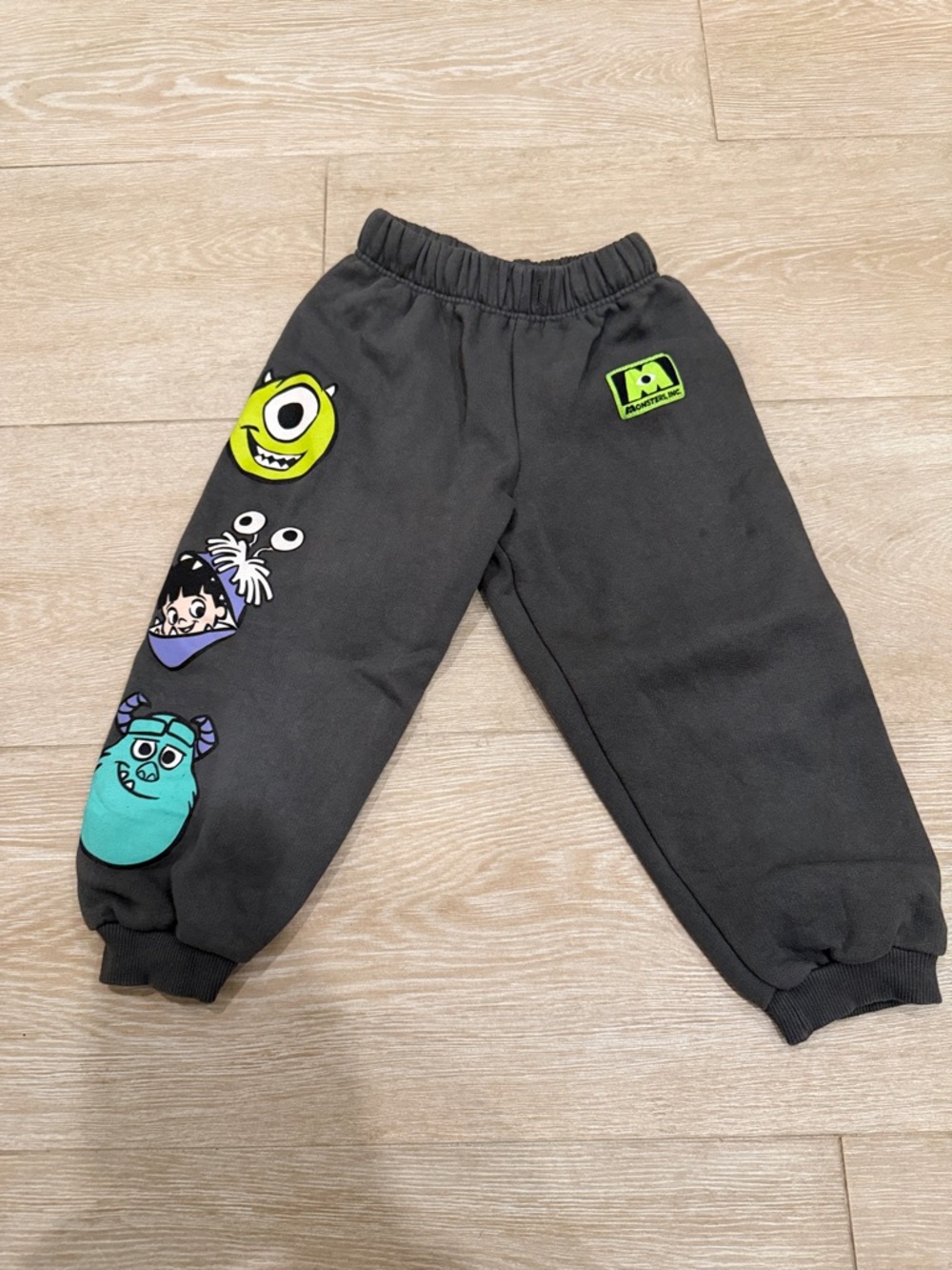Zara Disney Pixar Monsters Inc. Charcoal Kids Sweatpants with Graphic